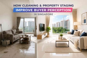 Cleaning and property staging improve buyer perception in a bright Singapore home interior