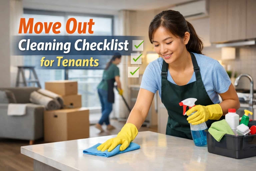 move out cleaning checklist for tenants cleaning apartment before property handover